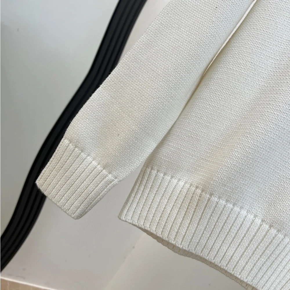 Polo by Ralph Lauren Cream Crewneck Sweater with Bear Intarsia